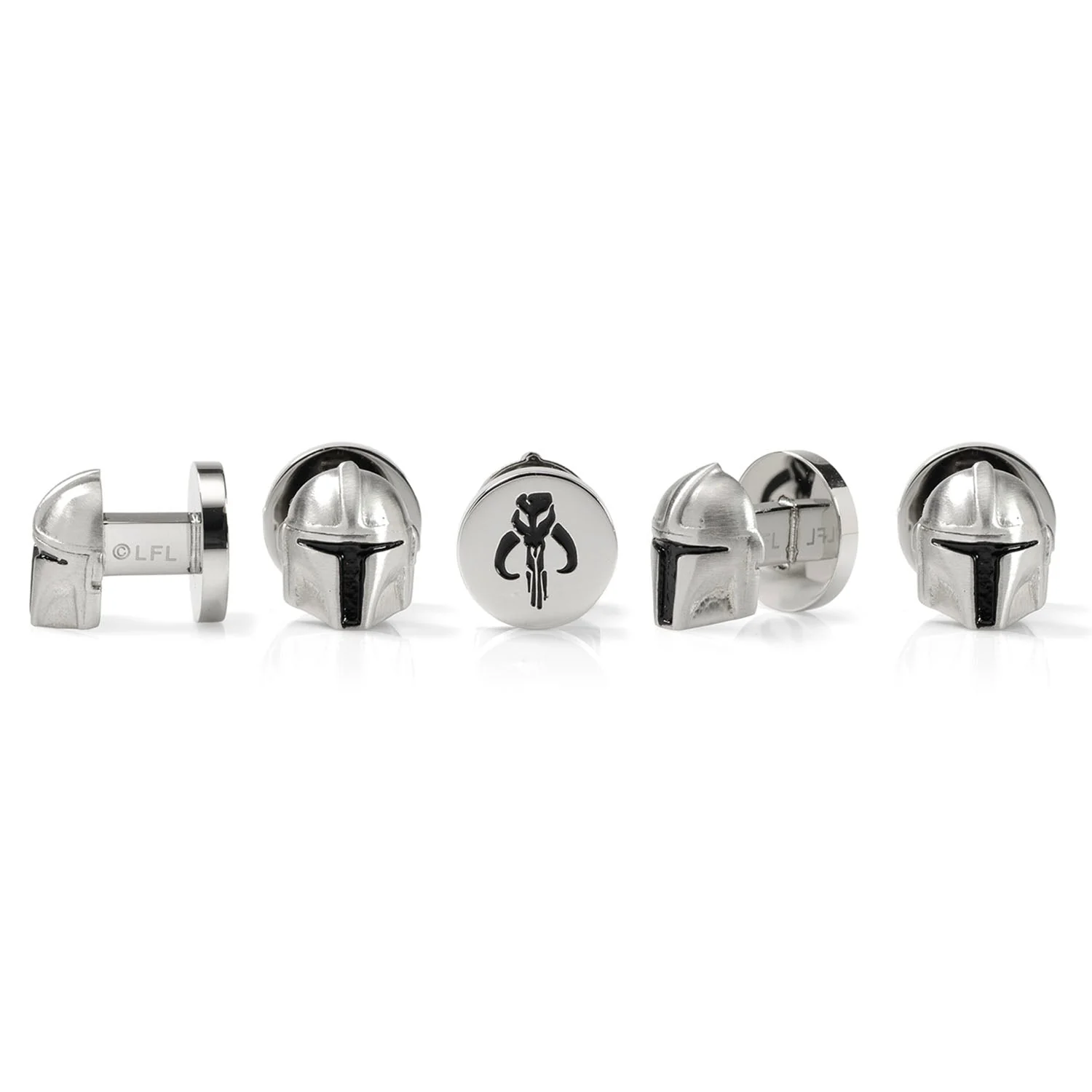The Mandalorian 3D Helmet Stud Earrings Mythosaur Backing - Image 3