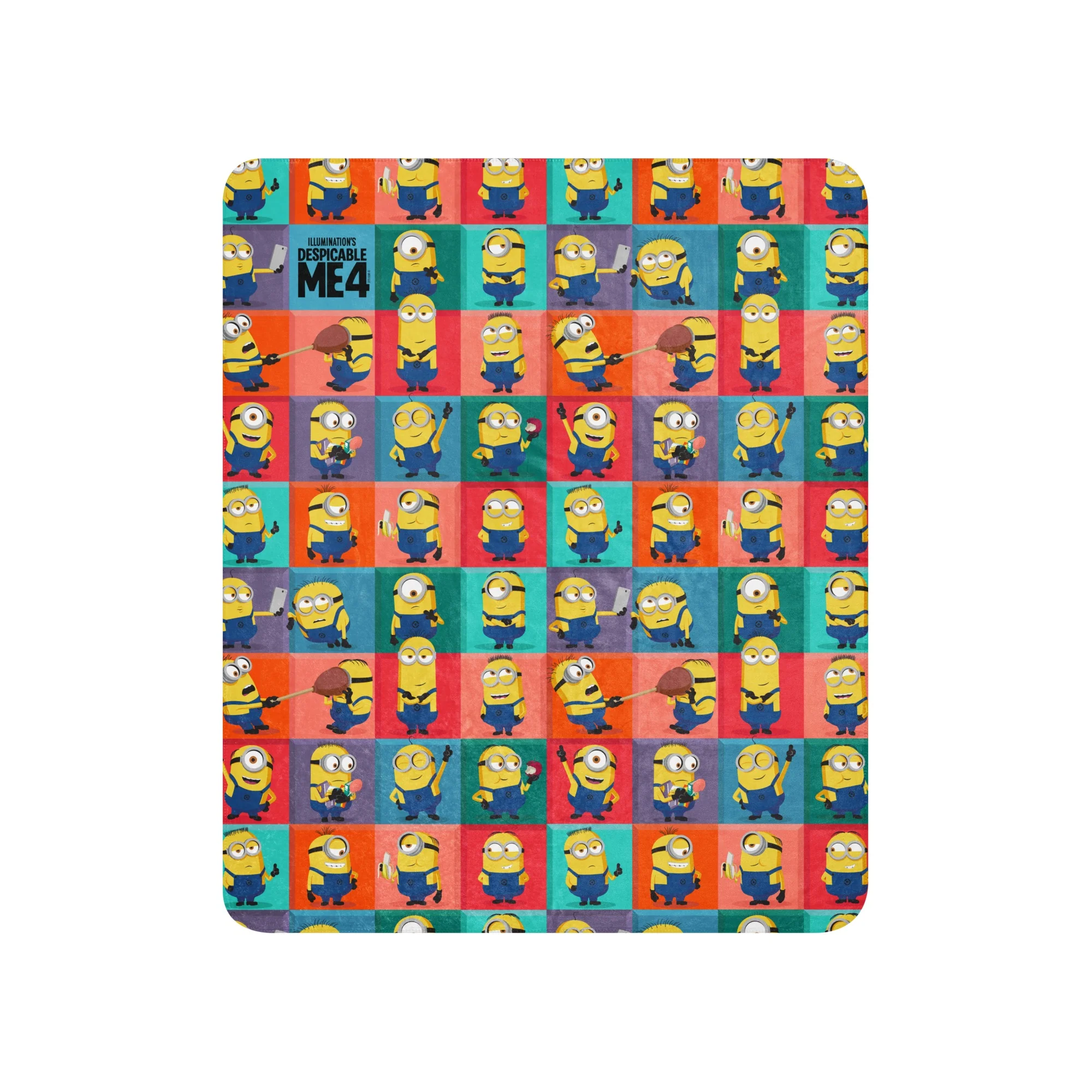 Despicable Me 4 Minion Pattern Sherpa Blanket - Image 6