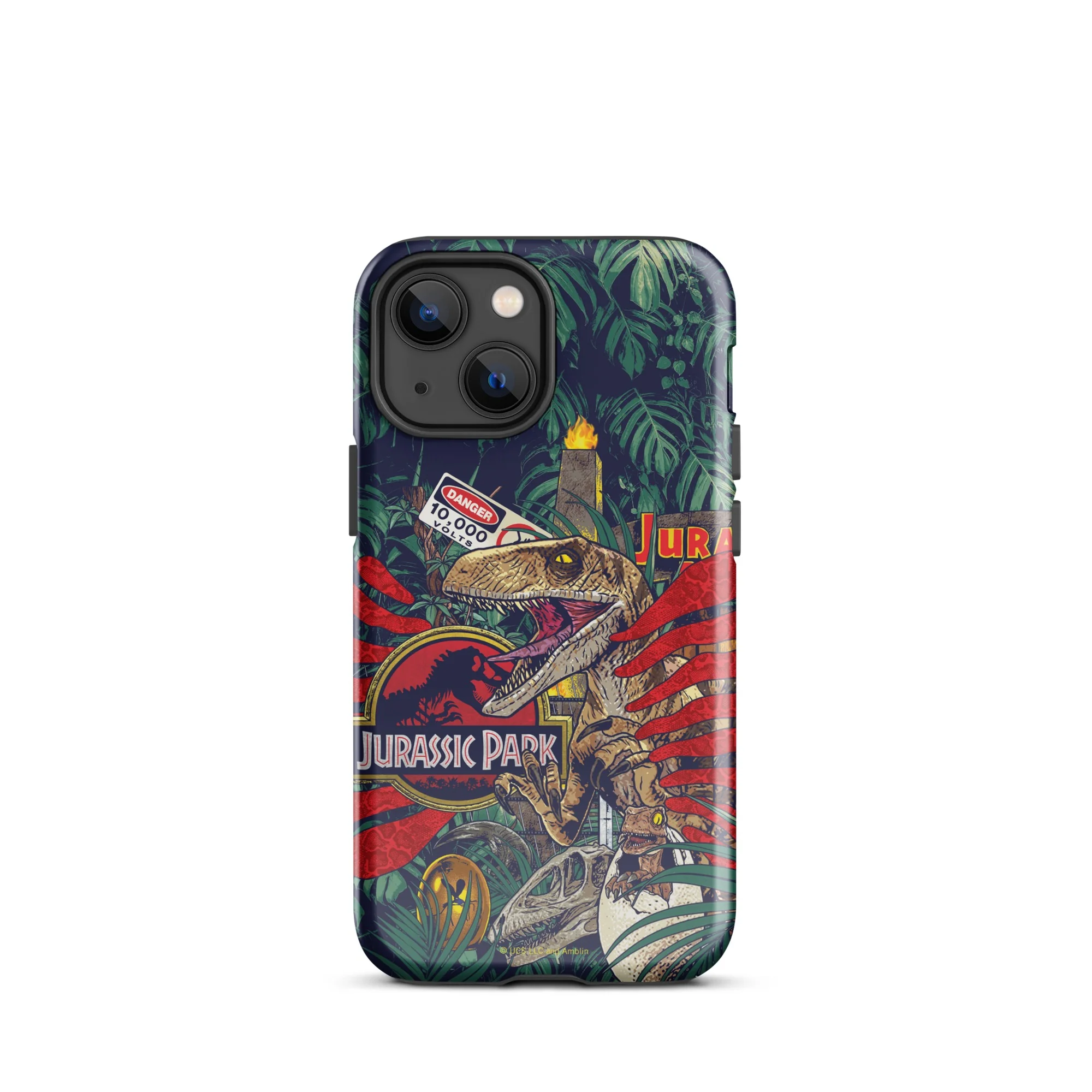 Jurassic Park Jungle Collage iPhone Tough Phone Case - Image 17