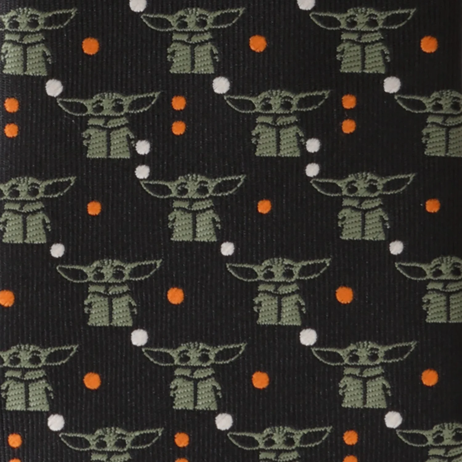 Star Wars The Mandalorian Grogu Black & Orange Dotted Tie - Image 5