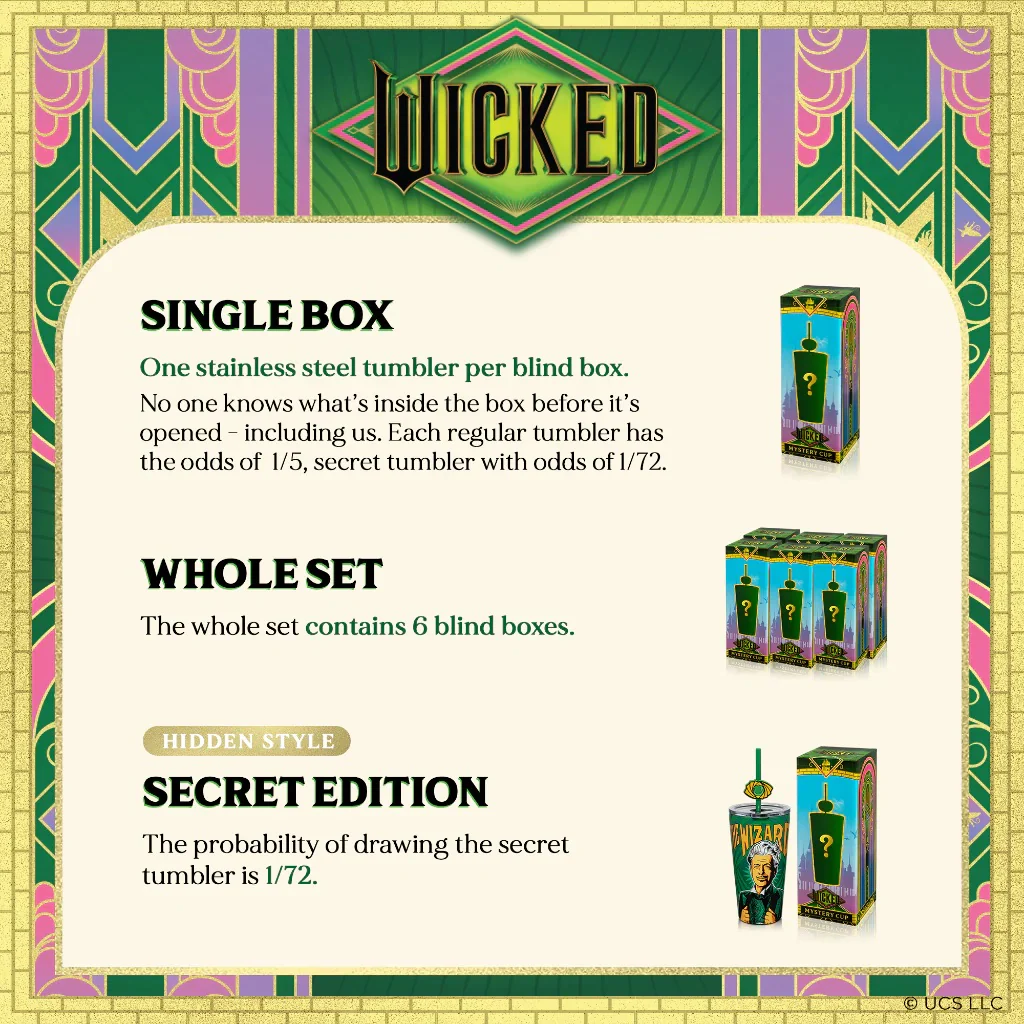 Wicked Movie Blind Box Mystery Stainless Steel Tumbler - Image 3