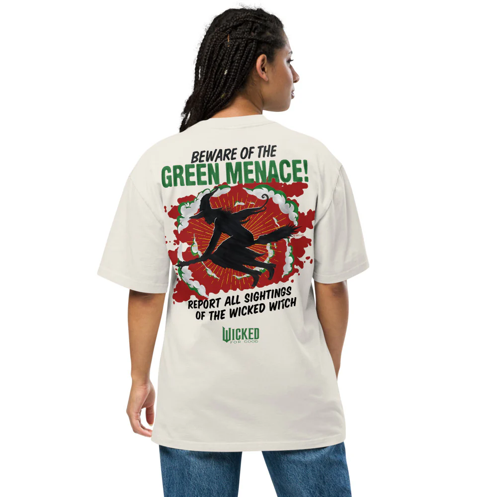Wicked: For Good The Green Menace Oversized Faded T-Shirt - Image 4