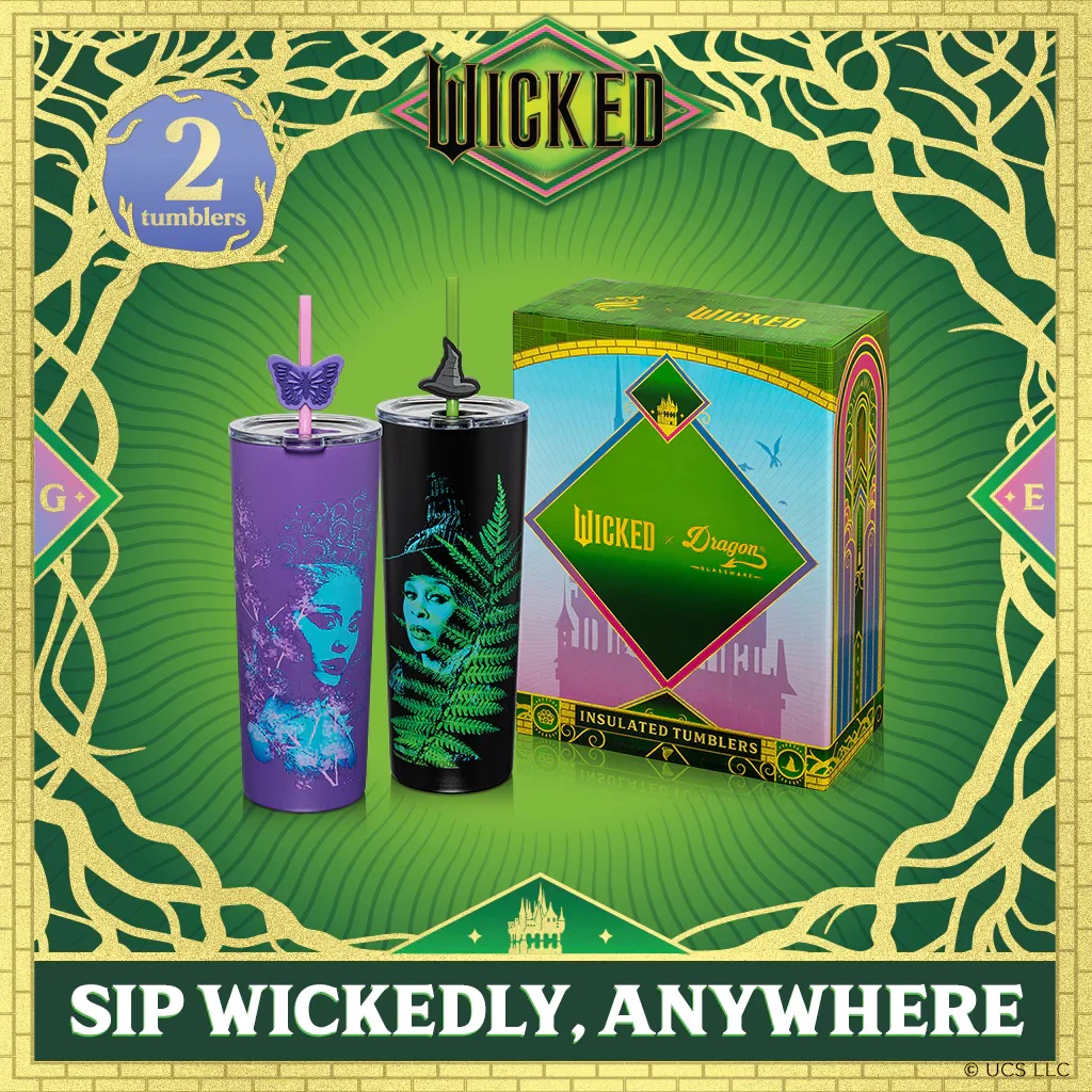 Wicked For Good Glinda & Elphaba Insulated Tumbler Set of 2 - Image 2